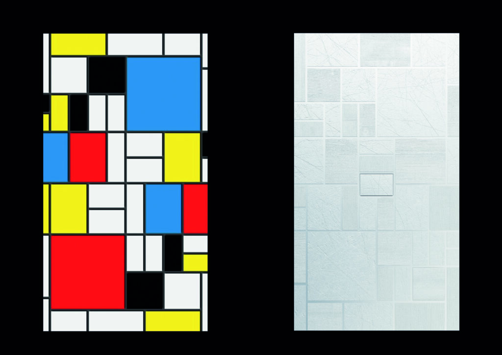 Cuadro Mondrian Composition y Plato de ducha Mondrian