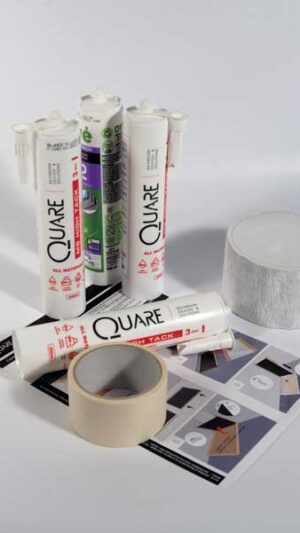 <b>Kit D</b> Sistema de estanqueidad y pegado para paneles murales